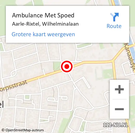 Locatie op kaart van de 112 melding: Ambulance Met Spoed Naar Aarle-Rixtel, Wilhelminalaan op 26 oktober 2017 12:05