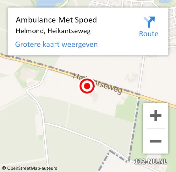 Locatie op kaart van de 112 melding: Ambulance Met Spoed Naar Helmond, Heikantseweg op 26 oktober 2017 12:19