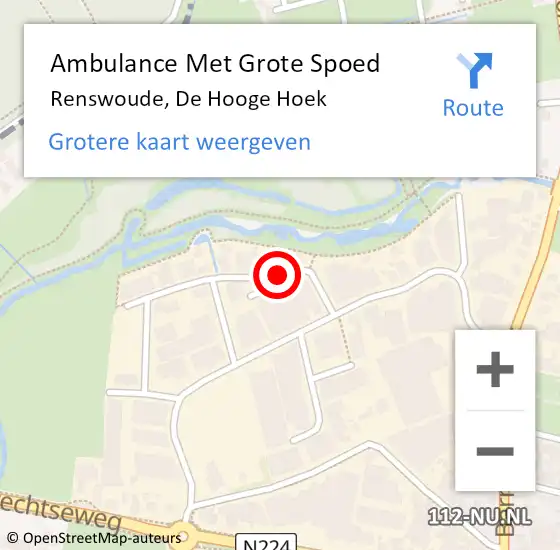 Locatie op kaart van de 112 melding: Ambulance Met Grote Spoed Naar Renswoude, De Hooge Hoek op 26 oktober 2017 12:31