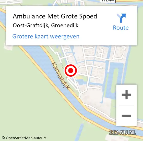 Locatie op kaart van de 112 melding: Ambulance Met Grote Spoed Naar Oost-Graftdijk, Groenedijk op 26 oktober 2017 12:56