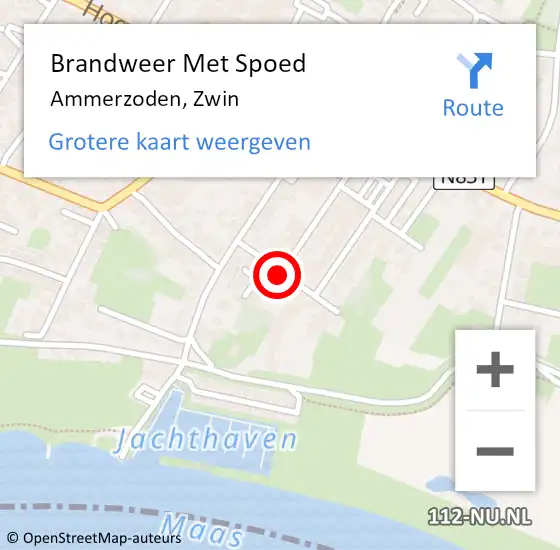 Locatie op kaart van de 112 melding: Brandweer Met Spoed Naar Ammerzoden, Zwin op 26 oktober 2017 16:08