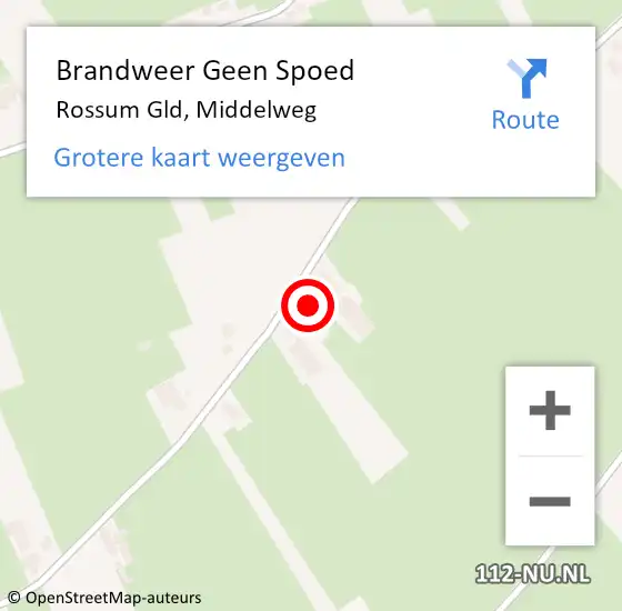 Locatie op kaart van de 112 melding: Brandweer Geen Spoed Naar Rossum Gld, Middelweg op 7 september 2013 02:34