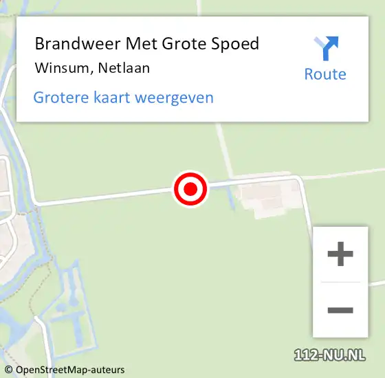 Locatie op kaart van de 112 melding: Brandweer Met Grote Spoed Naar Winsum, Netlaan op 26 oktober 2017 16:31