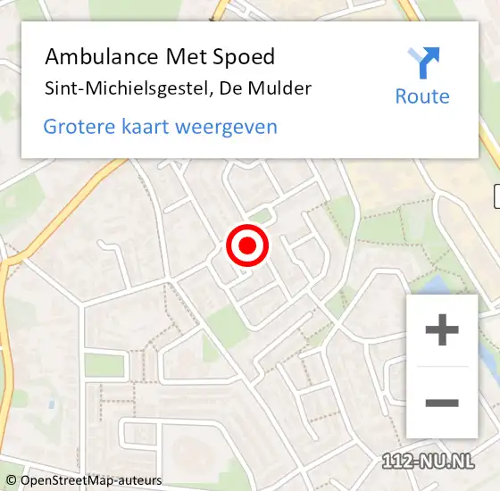 Locatie op kaart van de 112 melding: Ambulance Met Spoed Naar Sint-Michielsgestel, De Mulder op 26 oktober 2017 16:56