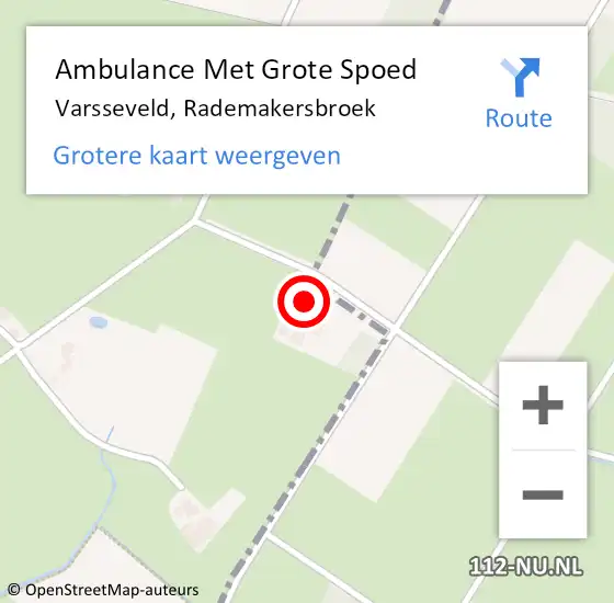 Locatie op kaart van de 112 melding: Ambulance Met Grote Spoed Naar Varsseveld, Rademakersbroek op 26 oktober 2017 17:23