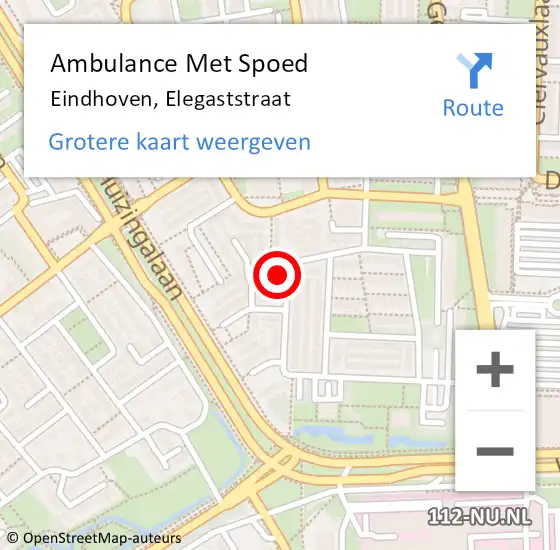 Locatie op kaart van de 112 melding: Ambulance Met Spoed Naar Eindhoven, Elegaststraat op 26 oktober 2017 18:36