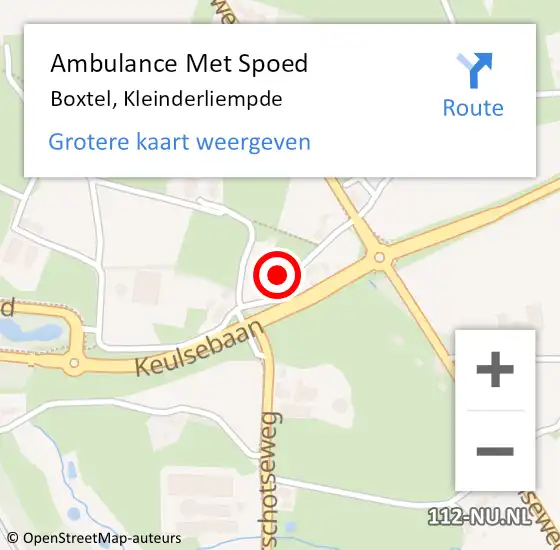 Locatie op kaart van de 112 melding: Ambulance Met Spoed Naar Boxtel, Kleinderliempde op 26 oktober 2017 19:07