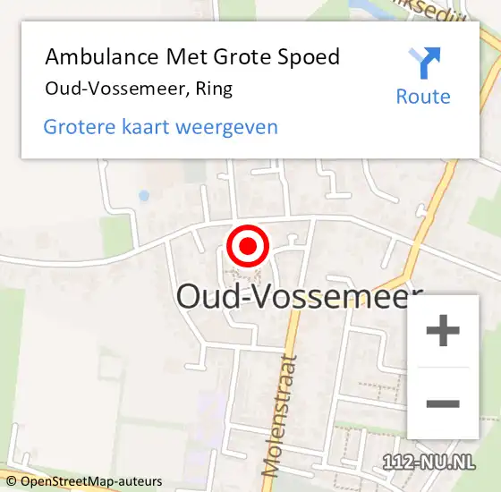 Locatie op kaart van de 112 melding: Ambulance Met Grote Spoed Naar Oud-Vossemeer, Ring op 26 oktober 2017 19:56