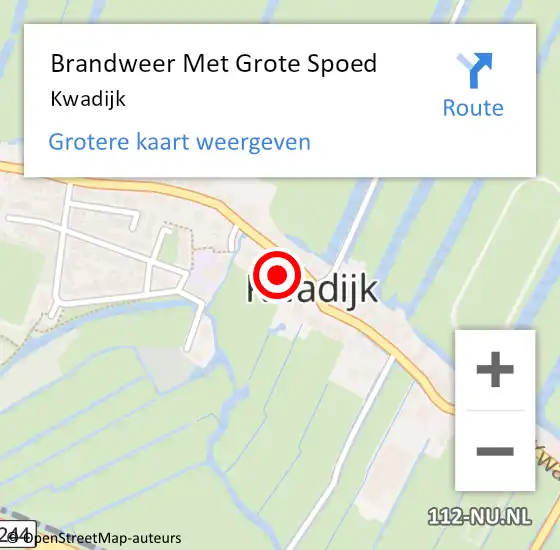 Locatie op kaart van de 112 melding: Brandweer Met Grote Spoed Naar Kwadijk op 26 oktober 2017 20:12