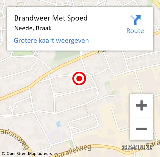 Locatie op kaart van de 112 melding: Brandweer Met Spoed Naar Neede, Braak op 26 oktober 2017 20:21