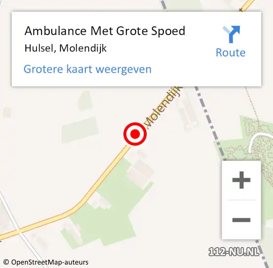 Locatie op kaart van de 112 melding: Ambulance Met Grote Spoed Naar Hulsel, Molendijk op 26 oktober 2017 20:23