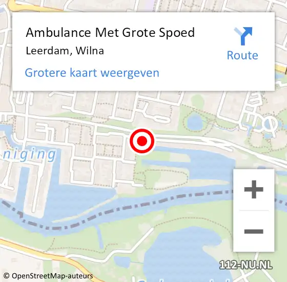 Locatie op kaart van de 112 melding: Ambulance Met Grote Spoed Naar Leerdam, Wilna op 26 oktober 2017 21:06