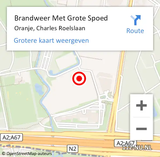 Locatie op kaart van de 112 melding: Brandweer Met Grote Spoed Naar Oranje, Charles Roelslaan op 26 oktober 2017 22:25