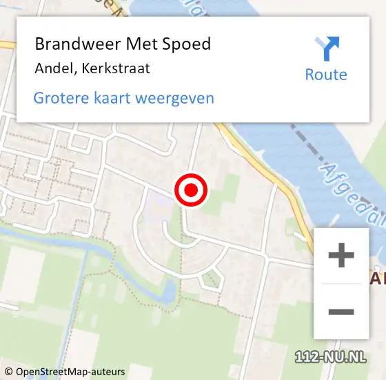 Locatie op kaart van de 112 melding: Brandweer Met Spoed Naar Andel, Kerkstraat op 26 oktober 2017 23:13