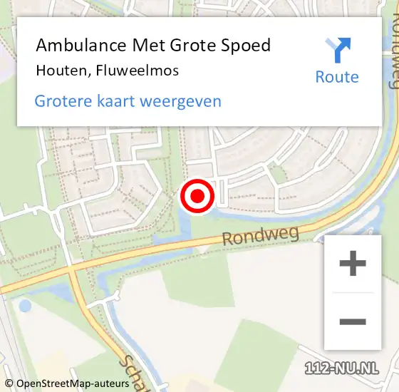 Locatie op kaart van de 112 melding: Ambulance Met Grote Spoed Naar Houten, Fluweelmos op 27 oktober 2017 03:15