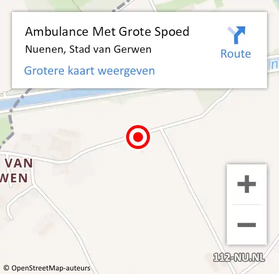 Locatie op kaart van de 112 melding: Ambulance Met Grote Spoed Naar Nuenen, Stad van Gerwen op 27 oktober 2017 05:29