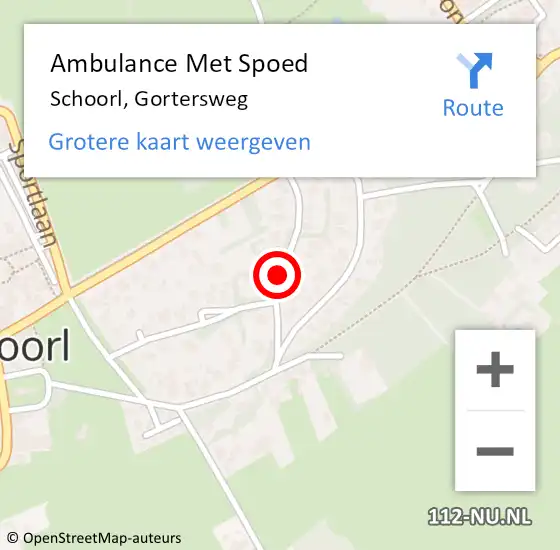 Locatie op kaart van de 112 melding: Ambulance Met Spoed Naar Schoorl, Gortersweg op 27 oktober 2017 05:44