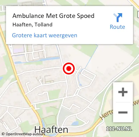 Locatie op kaart van de 112 melding: Ambulance Met Grote Spoed Naar Haaften, Tolland op 27 oktober 2017 06:13