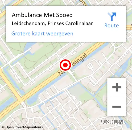 Locatie op kaart van de 112 melding: Ambulance Met Spoed Naar Leidschendam, Prinses Carolinalaan op 27 oktober 2017 07:24