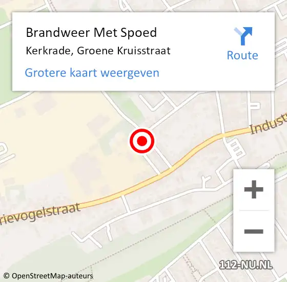 Locatie op kaart van de 112 melding: Brandweer Met Spoed Naar Kerkrade, Groene Kruisstraat op 27 oktober 2017 08:02