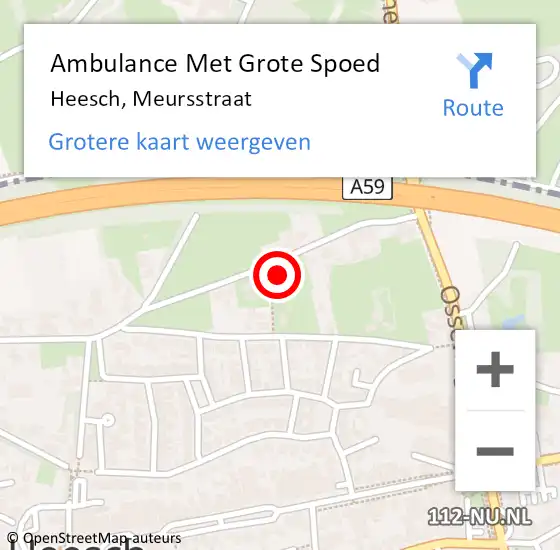 Locatie op kaart van de 112 melding: Ambulance Met Grote Spoed Naar Heesch, Meursstraat op 27 oktober 2017 08:54