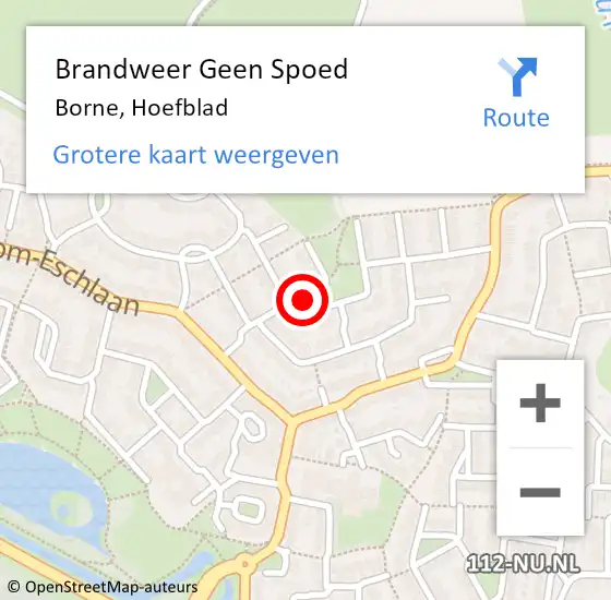 Locatie op kaart van de 112 melding: Brandweer Geen Spoed Naar Borne, Hoefblad op 27 oktober 2017 10:32