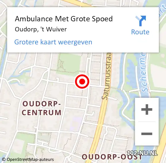 Locatie op kaart van de 112 melding: Ambulance Met Grote Spoed Naar Oudorp, 't Wuiver op 27 oktober 2017 12:31