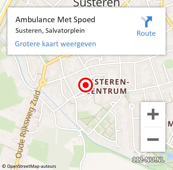 Locatie op kaart van de 112 melding: Ambulance Met Spoed Naar Susteren, Salvatorplein op 27 oktober 2017 12:32