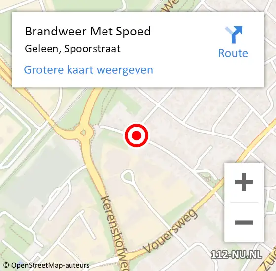 Locatie op kaart van de 112 melding: Brandweer Met Spoed Naar Geleen, Spoorstraat op 27 oktober 2017 12:34