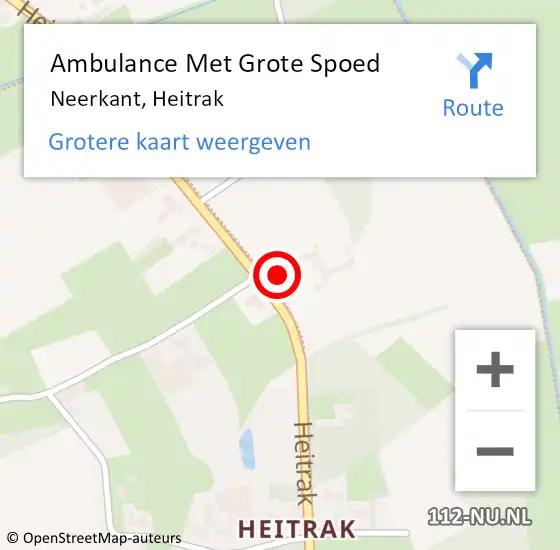 Locatie op kaart van de 112 melding: Ambulance Met Grote Spoed Naar Neerkant, Heitrak op 27 oktober 2017 13:15