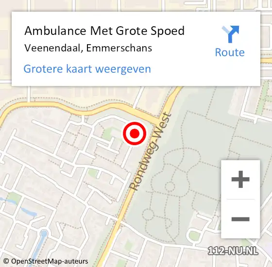 Locatie op kaart van de 112 melding: Ambulance Met Grote Spoed Naar Veenendaal, Emmerschans op 27 oktober 2017 13:39