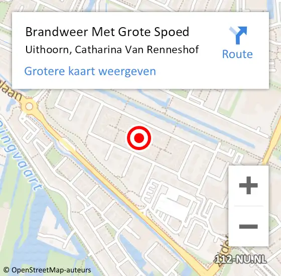 Locatie op kaart van de 112 melding: Brandweer Met Grote Spoed Naar Uithoorn, Catharina Van Renneshof op 27 oktober 2017 13:54