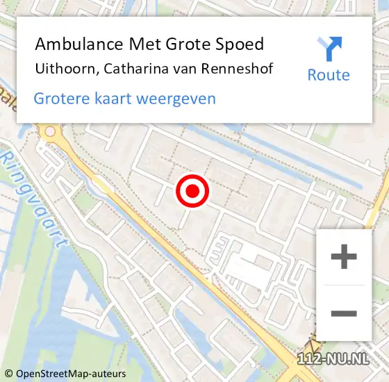 Locatie op kaart van de 112 melding: Ambulance Met Grote Spoed Naar Uithoorn, Catharina van Renneshof op 27 oktober 2017 13:54