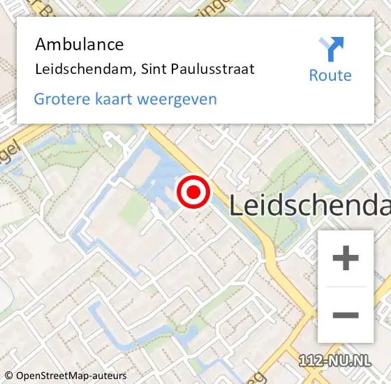 Locatie op kaart van de 112 melding: Ambulance Leidschendam, Sint Paulusstraat op 27 oktober 2017 14:29