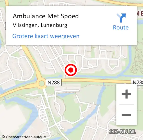 Locatie op kaart van de 112 melding: Ambulance Met Spoed Naar Vlissingen, Lunenburg op 27 oktober 2017 17:14