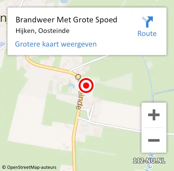 Locatie op kaart van de 112 melding: Brandweer Met Grote Spoed Naar Hijken, Oosteinde op 27 oktober 2017 17:27