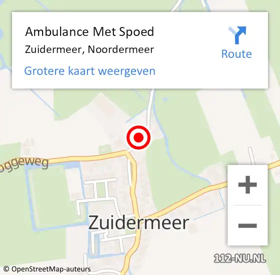 Locatie op kaart van de 112 melding: Ambulance Met Spoed Naar Zuidermeer, Noordermeer op 27 oktober 2017 19:19