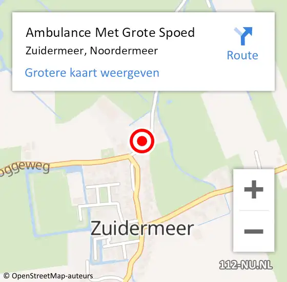 Locatie op kaart van de 112 melding: Ambulance Met Grote Spoed Naar Zuidermeer, Noordermeer op 27 oktober 2017 19:19
