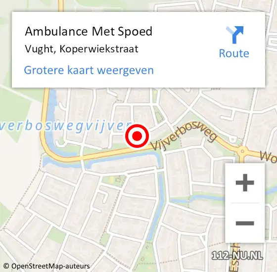 Locatie op kaart van de 112 melding: Ambulance Met Spoed Naar Vught, Koperwiekstraat op 27 oktober 2017 20:15