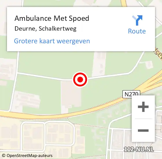 Locatie op kaart van de 112 melding: Ambulance Met Spoed Naar Deurne, Schalkertweg op 27 oktober 2017 21:38