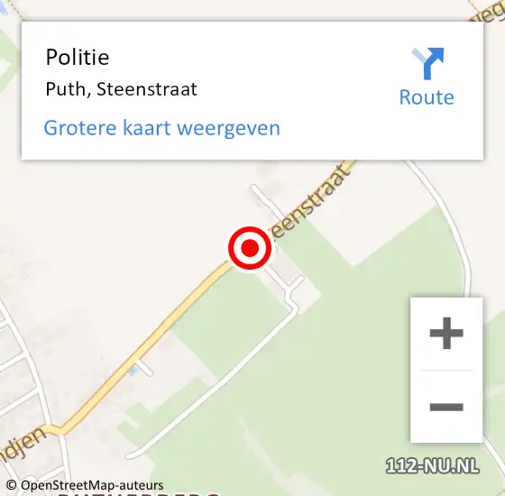 Locatie op kaart van de 112 melding: Politie Puth, Steenstraat op 27 oktober 2017 22:20