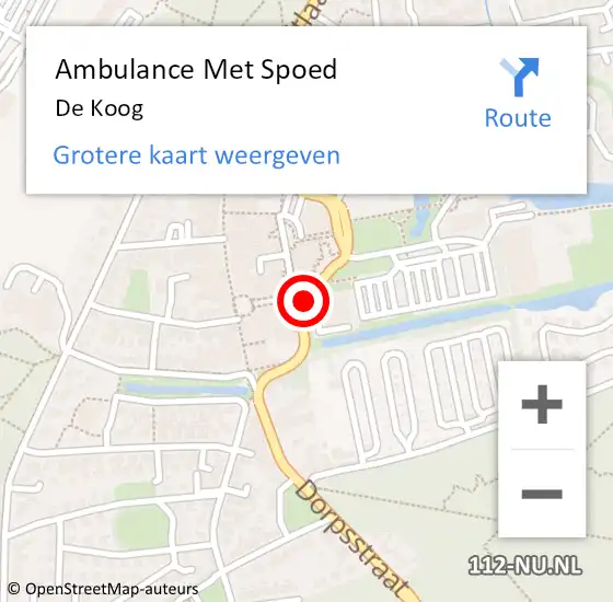 Locatie op kaart van de 112 melding: Ambulance Met Spoed Naar De Koog op 27 oktober 2017 22:58
