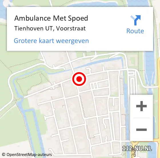 Locatie op kaart van de 112 melding: Ambulance Met Spoed Naar Tienhoven UT, Voorstraat op 27 oktober 2017 23:05