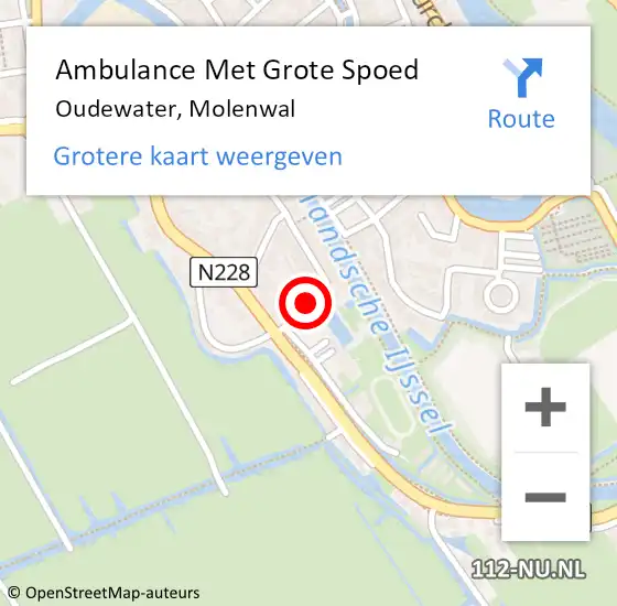 Locatie op kaart van de 112 melding: Ambulance Met Grote Spoed Naar Oudewater, Molenwal op 27 oktober 2017 23:19