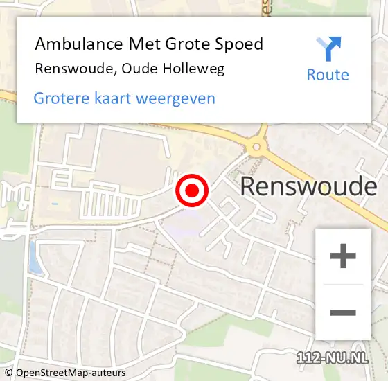 Locatie op kaart van de 112 melding: Ambulance Met Grote Spoed Naar Renswoude, Oude Holleweg op 28 oktober 2017 01:54