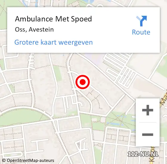 Locatie op kaart van de 112 melding: Ambulance Met Spoed Naar Oss, Avestein op 28 oktober 2017 05:53