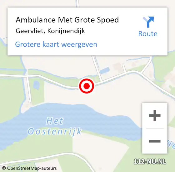 Locatie op kaart van de 112 melding: Ambulance Met Grote Spoed Naar Geervliet, Konijnendijk op 28 oktober 2017 06:37