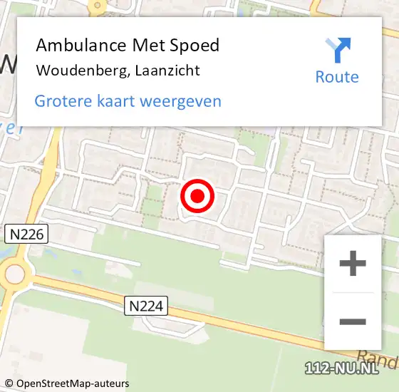 Locatie op kaart van de 112 melding: Ambulance Met Spoed Naar Woudenberg, Laanzicht op 28 oktober 2017 06:40