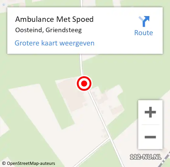 Locatie op kaart van de 112 melding: Ambulance Met Spoed Naar Oosteind, Griendsteeg op 28 oktober 2017 09:57