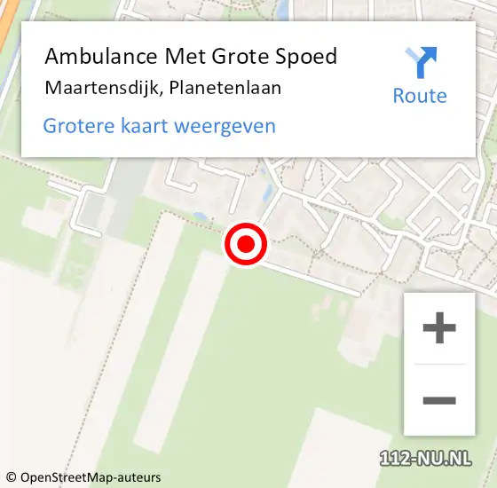 Locatie op kaart van de 112 melding: Ambulance Met Grote Spoed Naar Maartensdijk, Planetenlaan op 28 oktober 2017 10:01